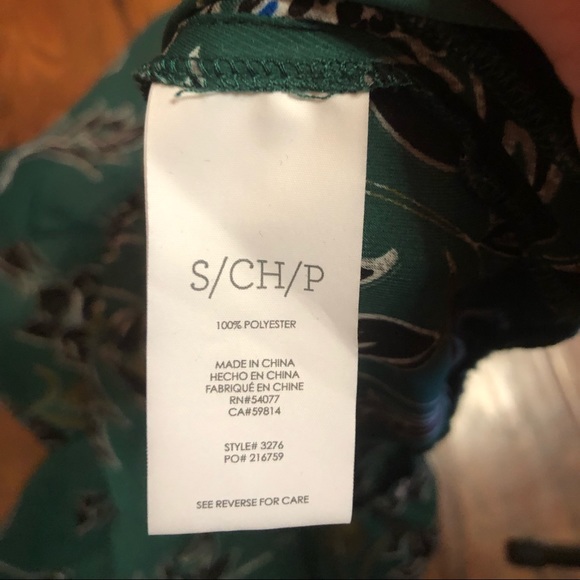 CAbi Women’s Sleeveless Peplum Top in a Green Floral Design, Size Small - Picture 7 of 7